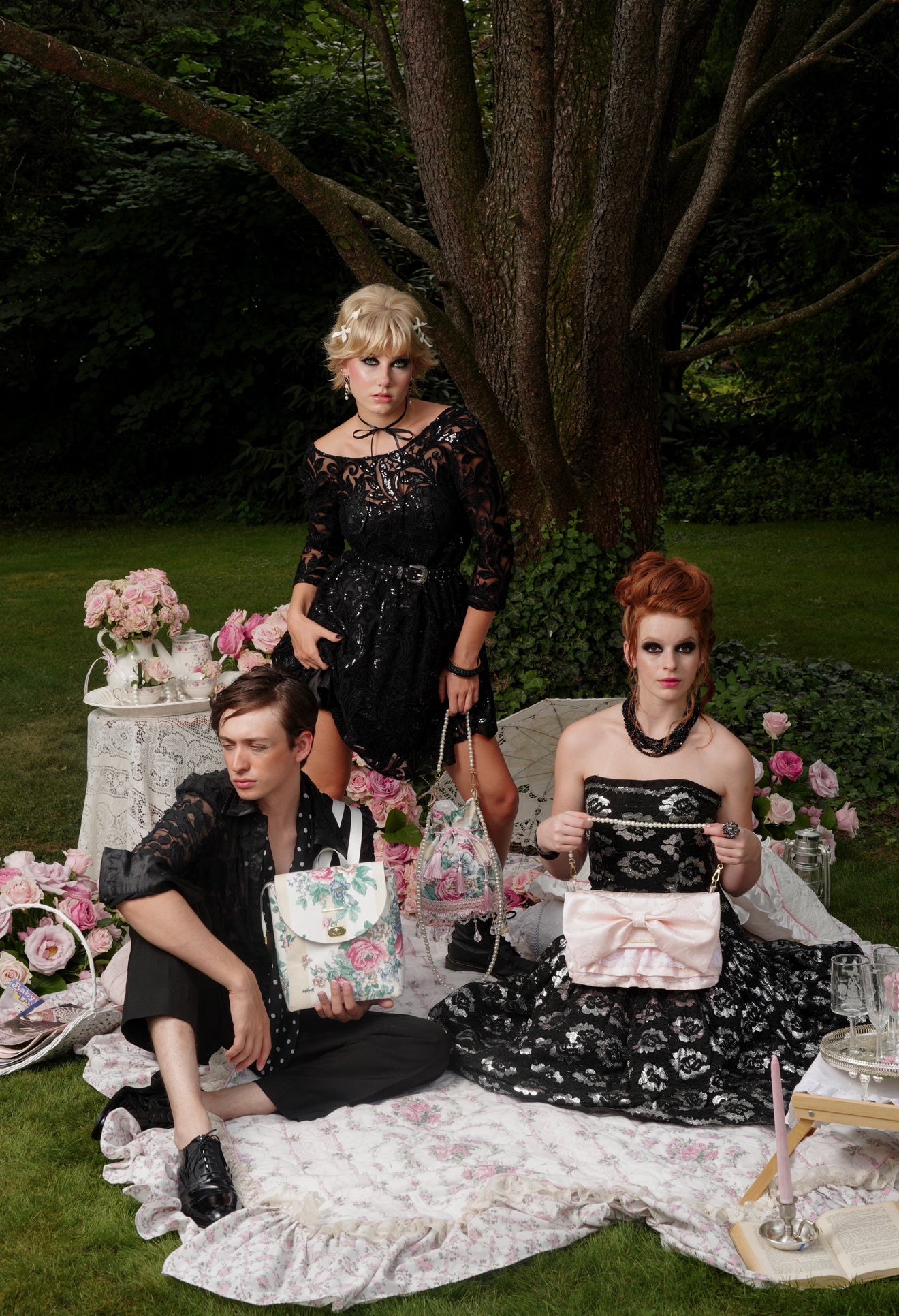 The Garden at Midnight Rococo Book Bag