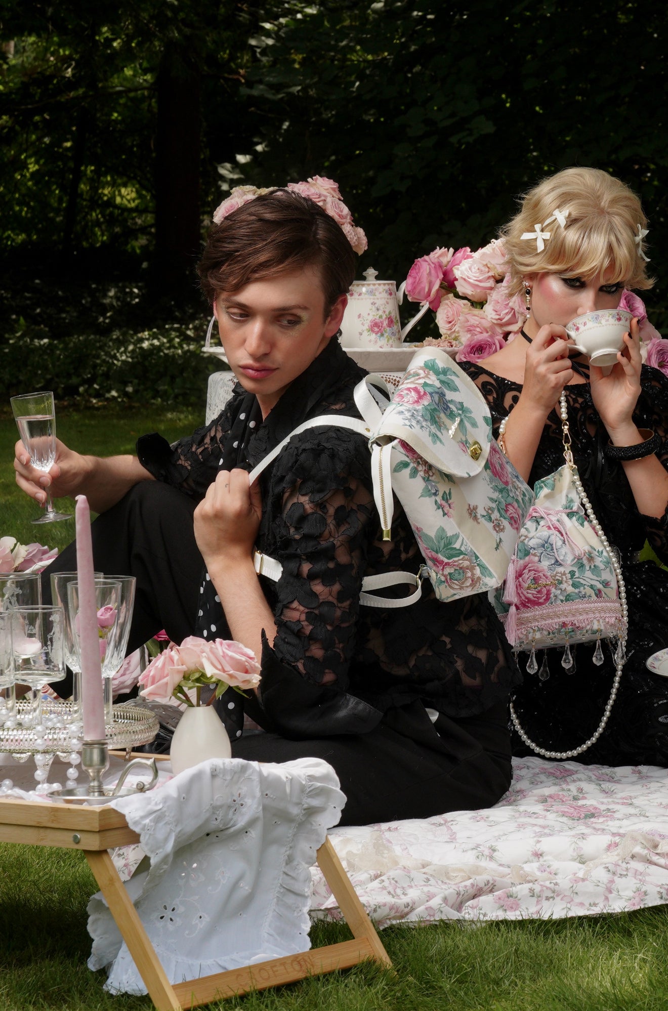 The Garden at Midnight Rococo Book Bag